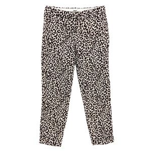 J.CREW Pants Cafe 100% Linen Leopard Cafe Capri Safari Cheetah